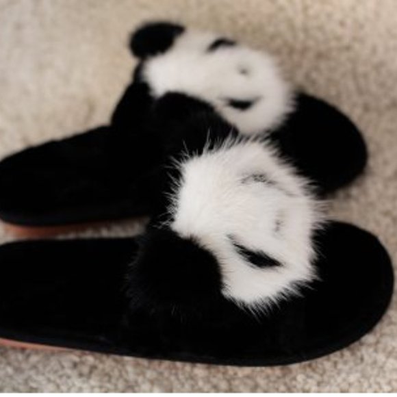 Natural shearling and mink Flip Flops - Picture 2 of 4